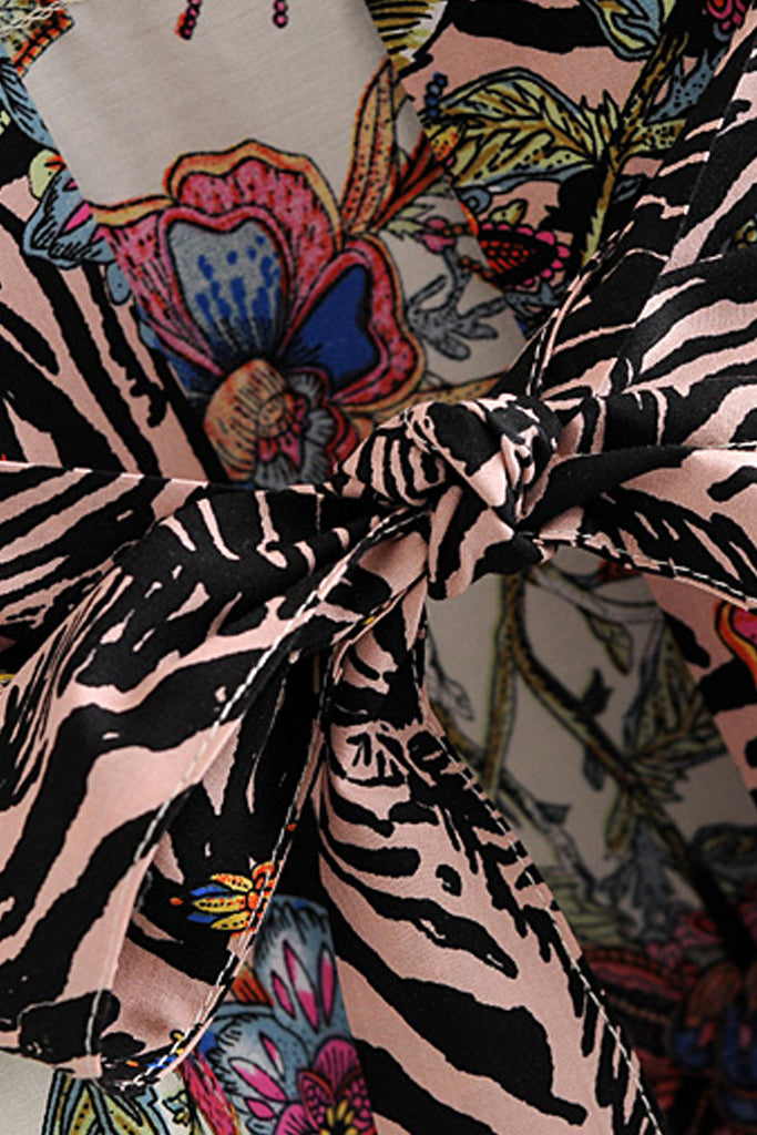Hymani Πολύχρωμο Εμπριμέ Κιμονό με Animal Print | Γυναικεία Ρούχα - Beachwear - Loungewear 