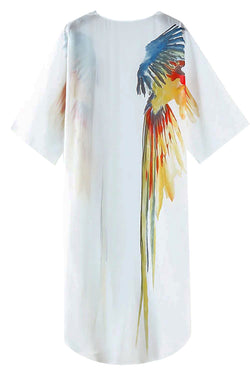 Peacock Λευκό Διάφανο Καφτάνι | Γυναικεία Ρούχα - Beachwear - Loungewear 