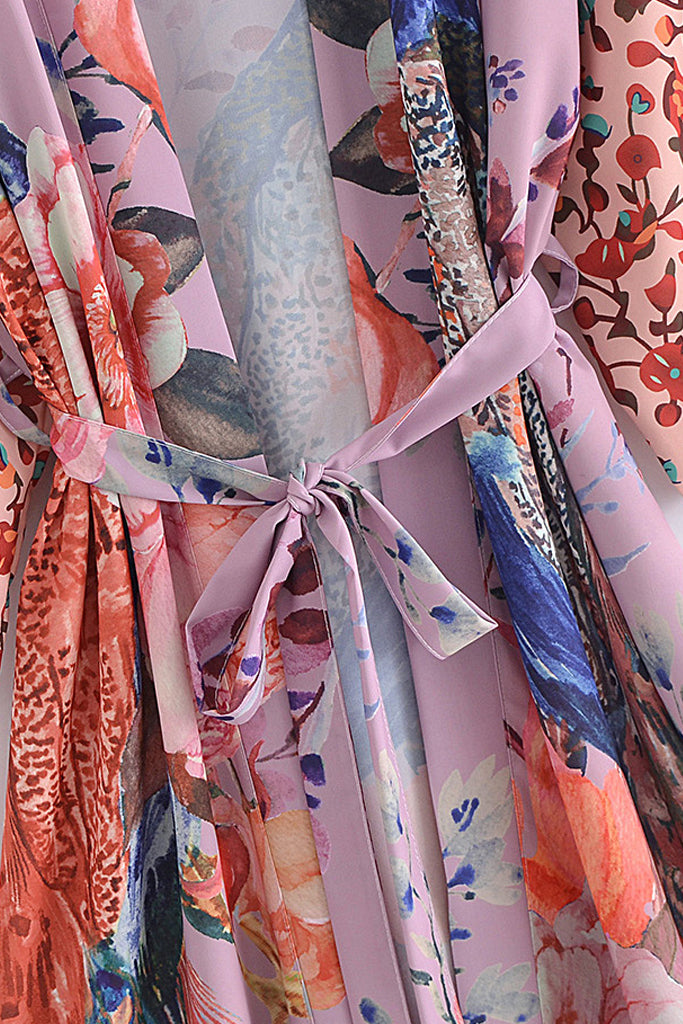 Akemi Πολύχρωμο Εμπριμέ Κιμονό | Γυναικεία Ρούχα - Beachwear - Loungewear | Akemi Multicolor Floral Kimono