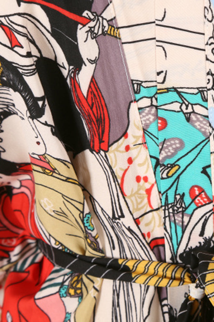 Chiyo Πολύχρωμο Εμπριμέ Κιμονό | Γυναικεία Ρούχα - Beachwear - Loungewear | Chiyo Multicolor Print Kimono