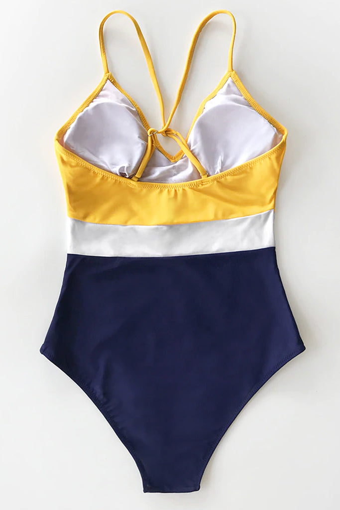 Tatum Κίτρινο Μπλε Ολόσωμο Μαγιό | Γυναικεία Μαγιό - Beachwear