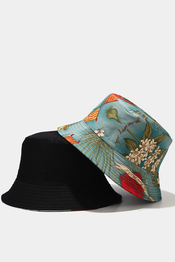 Mucho Γαλάζιο Πολύχρωμο Υφασμάτινο Καπέλο | Γυναικεία Καπέλα - Υφασμάτινα Καπέλα