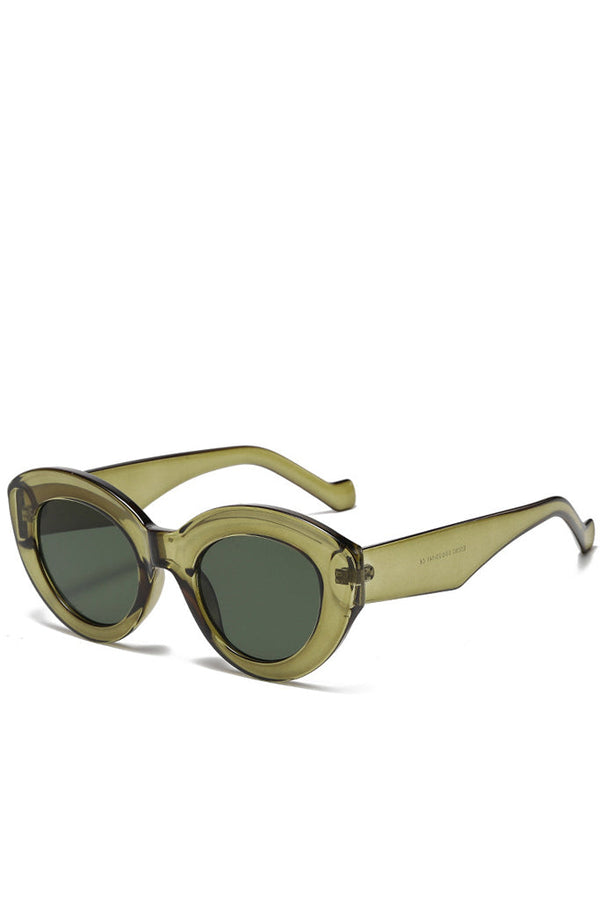 Peta Λαδί Ανοικτό Cat-Eye Fashion Γυαλιά Ηλίου | Γυναικεία Γυαλιά Ηλίου | Peta Olive Green Cat-Eye Oversized Fashion Sunglasses