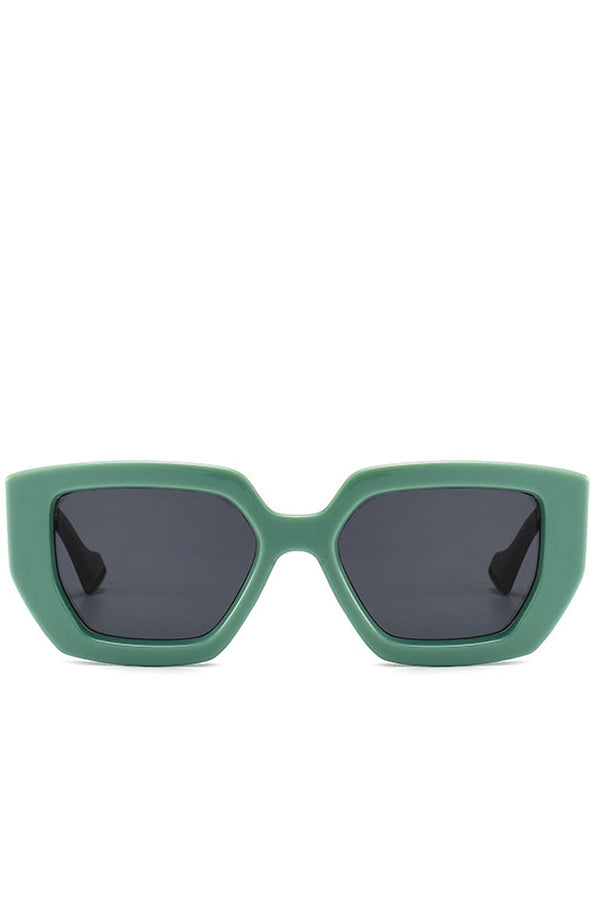 Amberta Βεραμάν Tετράγωνα Fashion Γυαλιά Ηλίου Γυναικεία Γυαλιά Ηλίου - Regardez Amberta Green Oversized Square Fashion Sunglasses
