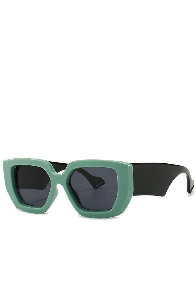Amberta Βεραμάν Tετράγωνα Fashion Γυαλιά Ηλίου Γυναικεία Γυαλιά Ηλίου - Regardez Amberta Green Oversized Square Fashion Sunglasses