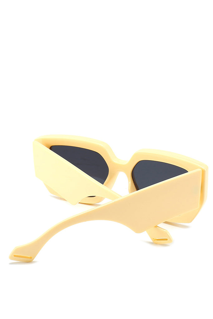 Amberta Beige Square Fashion Sunglasses
