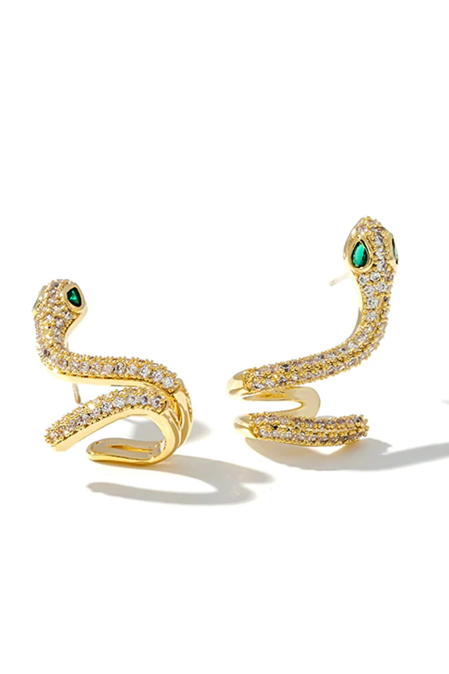 Embry Χρυσά Σκουλαρίκια Φίδι με Κρύσταλλα | Κοσμήματα - Σκουλαρίκια