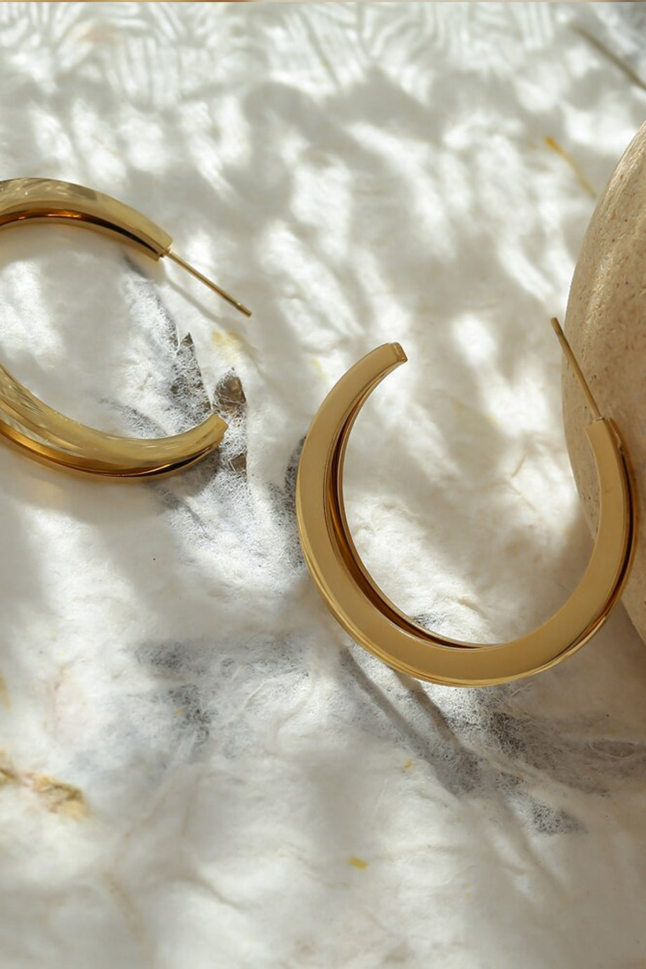 Zola Χρυσά Σκουλαρίκια με Διπλό Κρίκο | Κοσμήματα - Σκουλαρίκια