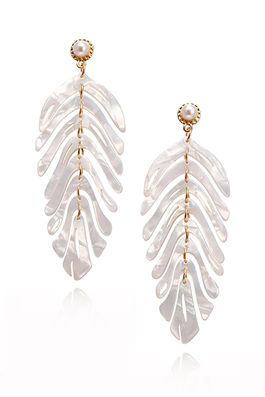 Nimah Λευκά Σκουλαρίκια με Ταρταρούγα | Κοσμήματα