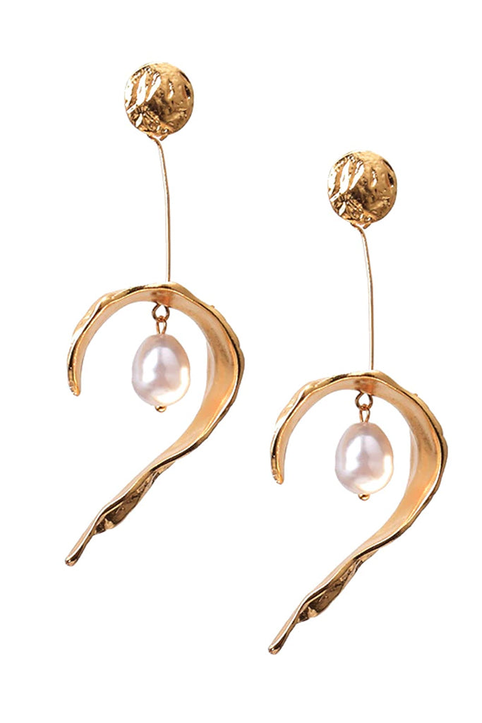Bertiony Χρυσά Σκουλαρίκια με Πέρλα | Κοσμήματα - Σκουλαρίκια