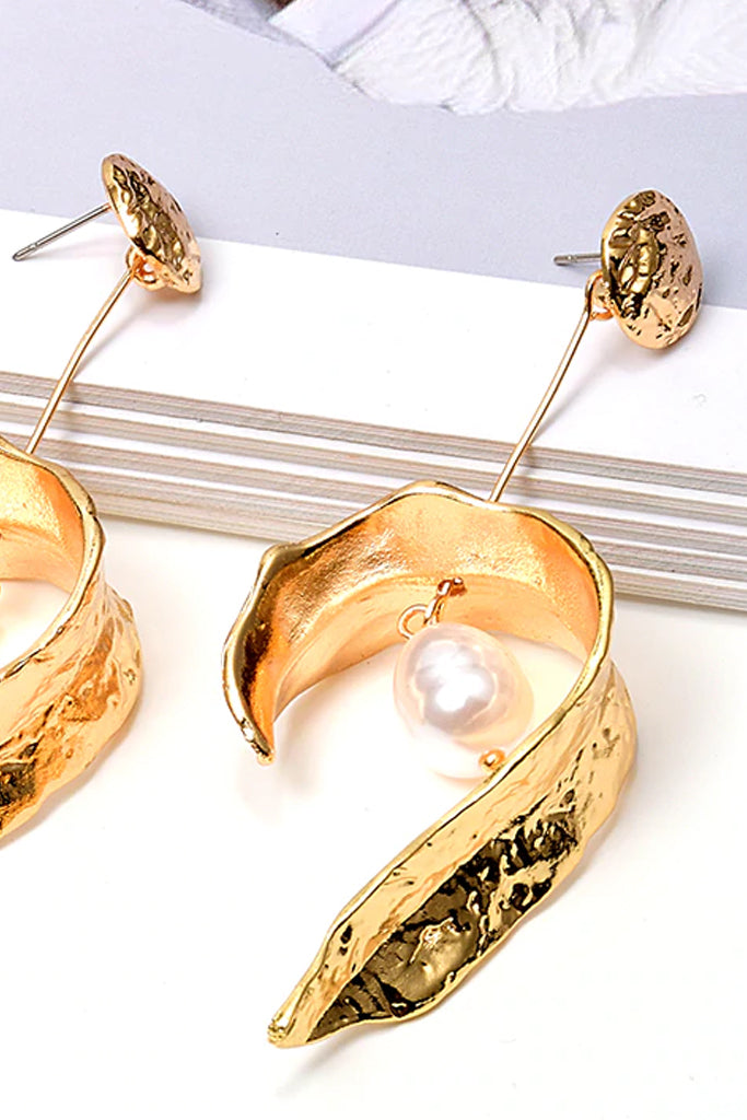 Bertiony Χρυσά Σκουλαρίκια με Πέρλα | Κοσμήματα - Σκουλαρίκια