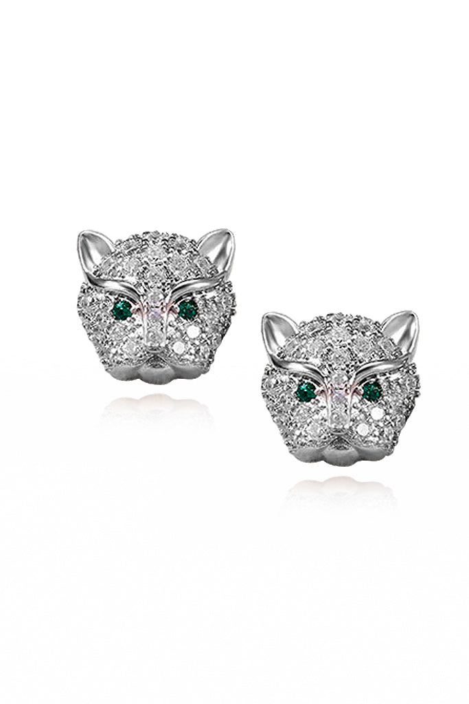 Nevaeh Ασημί Σκουλαρίκια Τίγρης με Κρύσταλλα | Κοσμήματα - Σκουλαρίκια