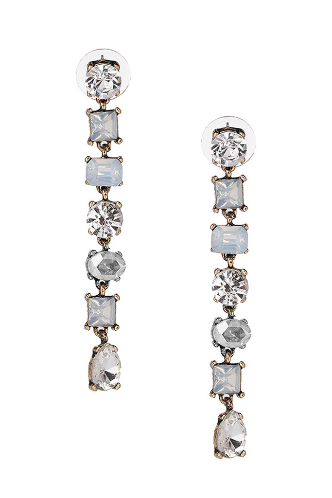 Idasy Σκουλαρίκια με Διάφανα και Λευκά Κρύσταλλα | Κοσμήματα - Σκουλαρίκια