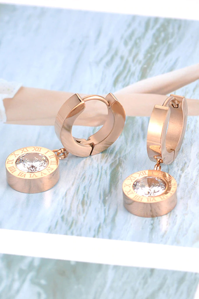 Keane Σκουλαρίκια σε Ροζ Χρυσό με Κρύσταλλα | Κοσμήματα - Pasquette