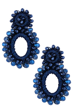 Lycia Μπλε Σκουλαρίκια με Χάντρες - Vanity Her | Κοσμήματα
