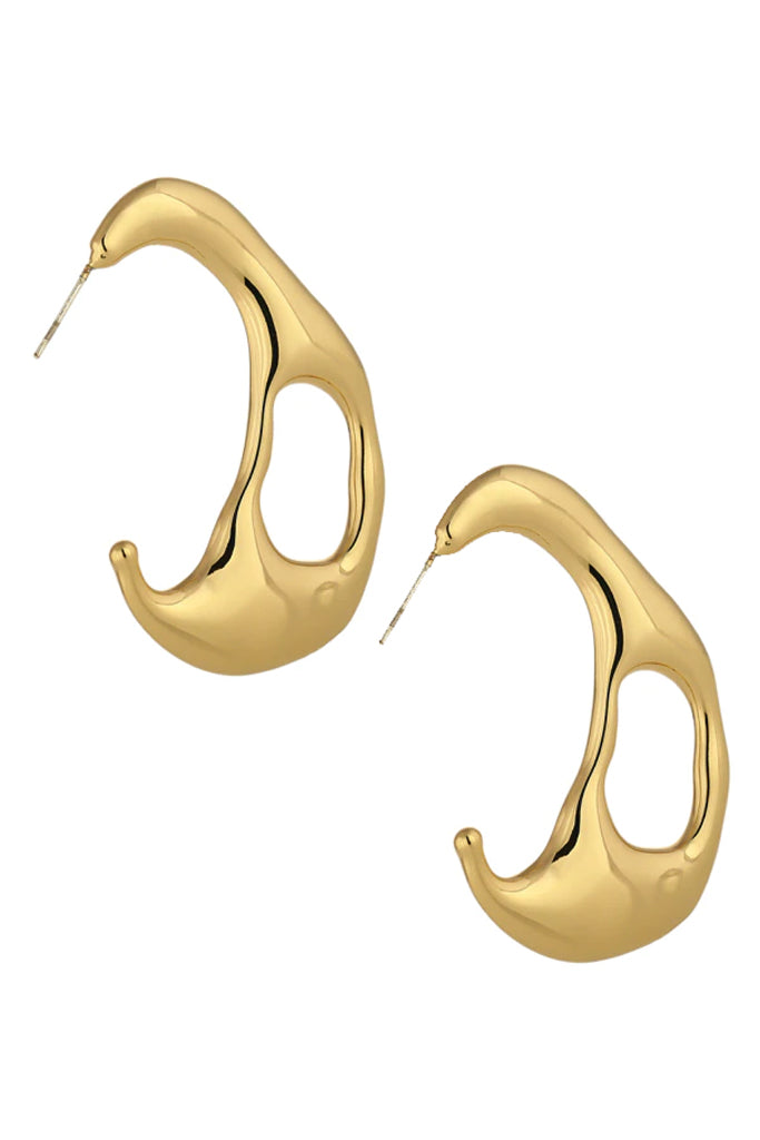 Leavy Χρυσά Σκουλαρίκια Κρίκοι | Κοσμήματα - Σκουλαρίκια