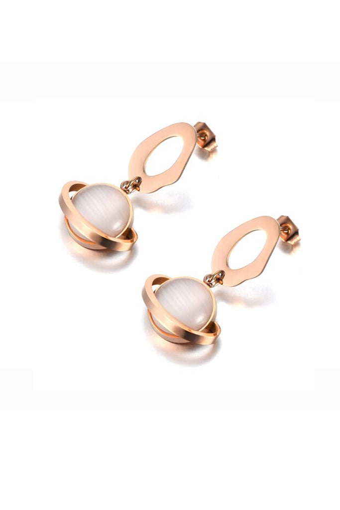 Saturn Σκουλαρίκια σε Ροζ Χρυσό | Κοσμήματα - Pasquette