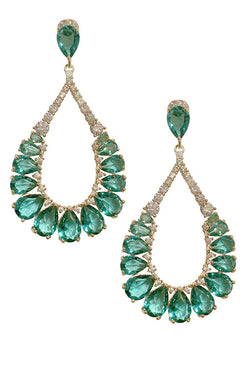 Melina Σκουλαρίκια με Πράσινα Κρύσταλλα | Κοσμήματα - Σκουλαρίκια 