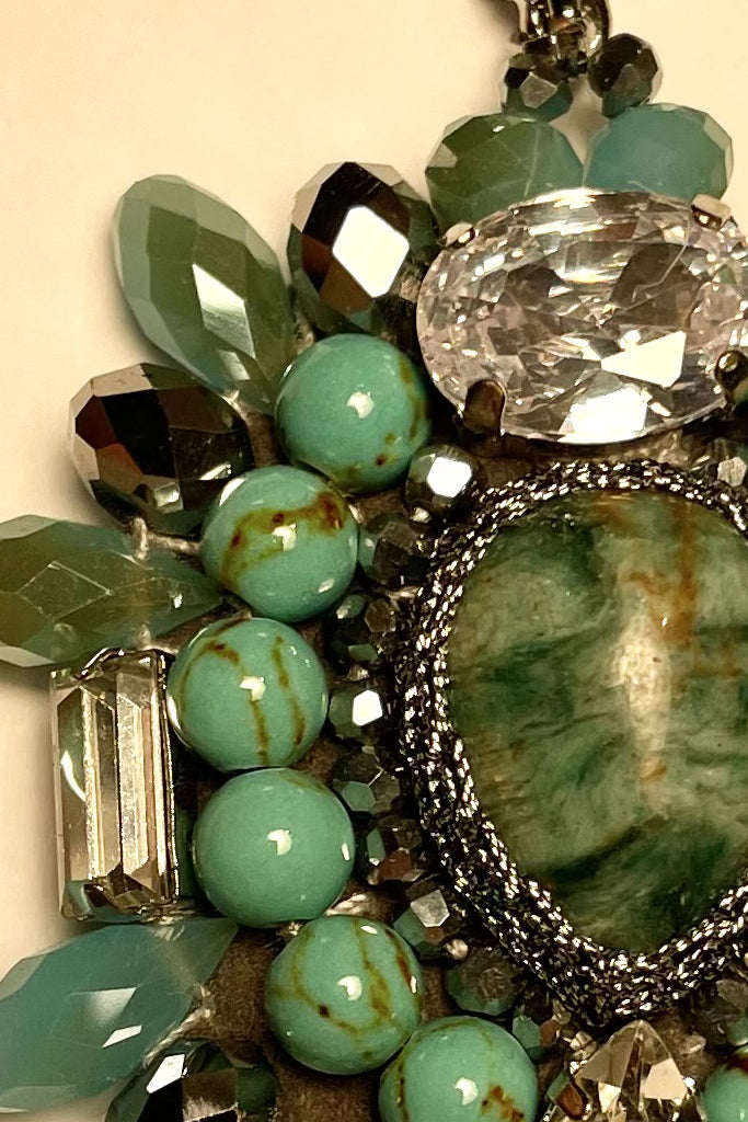 Melinda Τιρκουάζ Σκουλαρίκια με Κρύσταλλα - Vanity Her | Κοσμήματα - Σκουλαρίκια