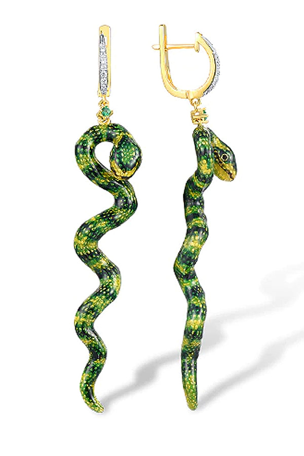Kastalia Πράσινα Σκουλαρίκια Φίδι | Κοσμήματα - Σκουλαρίκια