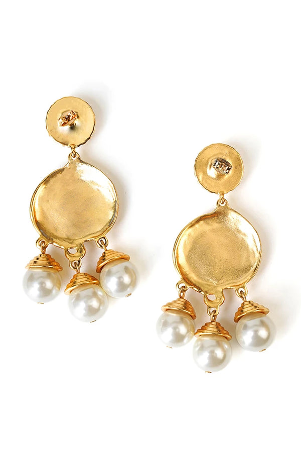 Devirena Χρυσά Σκουλαρίκια με Πέρλες | Κοσμήματα - Σκουλαρίκια