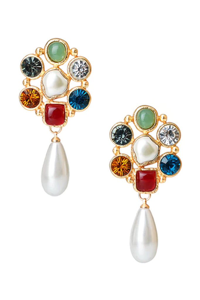 Esperia Earrings with Pearls and Crystals