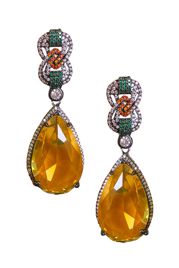 Sartony Κίτρινα Σκουλαρίκια με Κρύσταλλα | Κοσμήματα - Σκουλαρίκια με Κρύσταλλα - Sartony Yellow Crystal Earrings