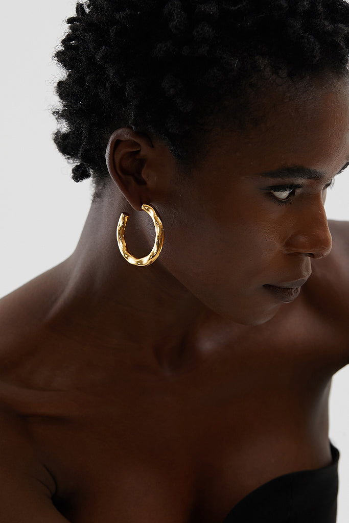 Mai Χρυσά Σκουλαρίκια Κρίκοι | Κοσμήματα - Σκουλαρίκια | Mai Large Golden Hoop Earrings