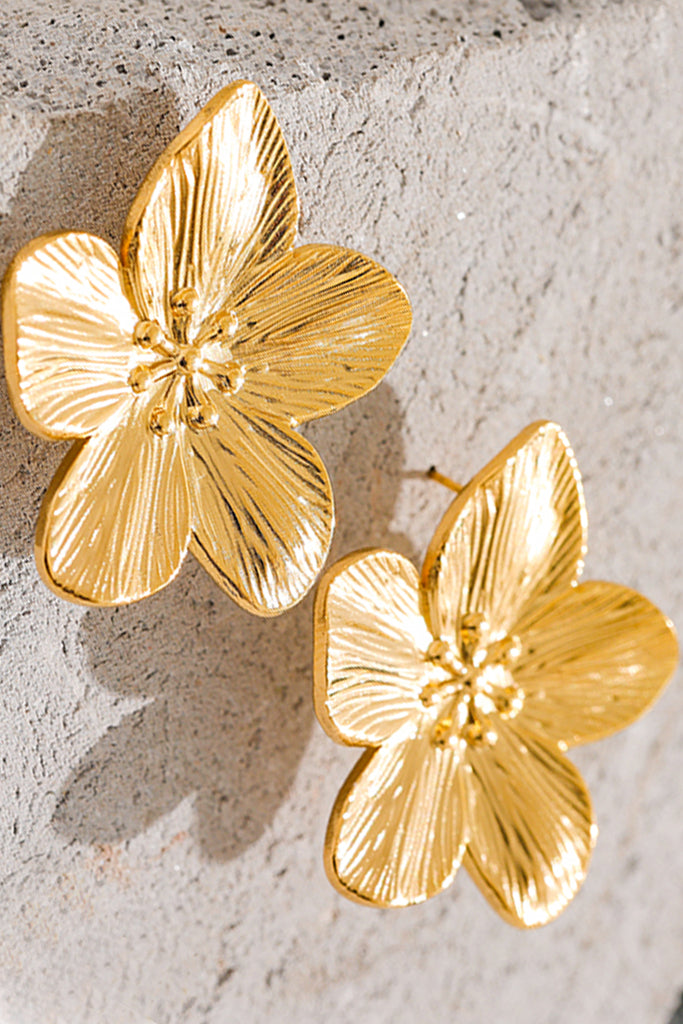 Anelia Χρυσά Σκουλαρίκια με Σχήμα Λουλουδιού | Κοσμήματα - Σκουλαρίκια | Anelia Gold Flower Earrings