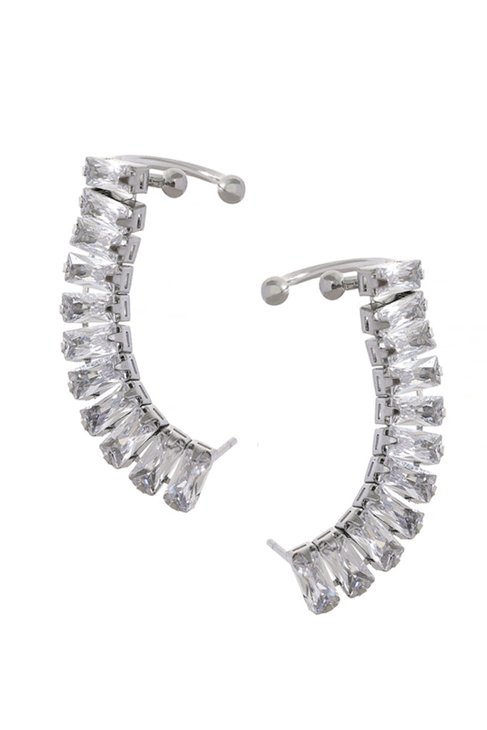 Bling Ασημί Σκουλαρίκια με Κρύσταλλα | Κοσμήματα - Σκουλαρίκια | Bling Silver Crystal Earrings