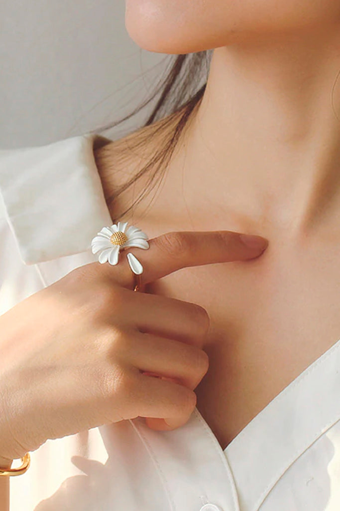 Bloom Λευκό Δαχτυλίδι με Μαργαρίτα | Κοσμήματα - Δαχτυλίδια