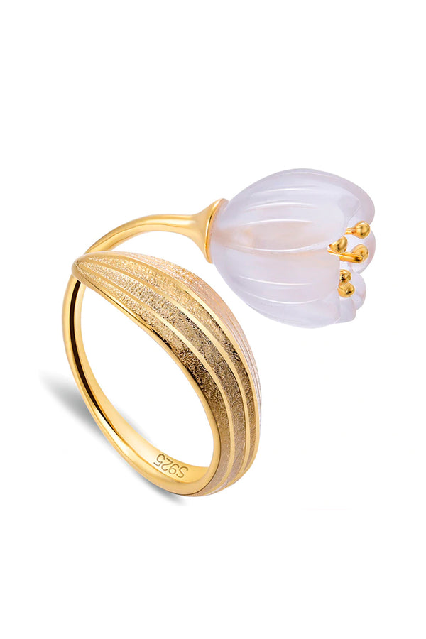 Valley Lily Χρυσό Δαχτυλίδι με Λουλούδι | Κοσμήματα - Δαχτυλίδια