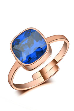 Lotte Δαχτυλίδι με Μπλε Κρύσταλλο σε Ροζ Χρυσό | Κοσμήματα - Δαχτυλίδια