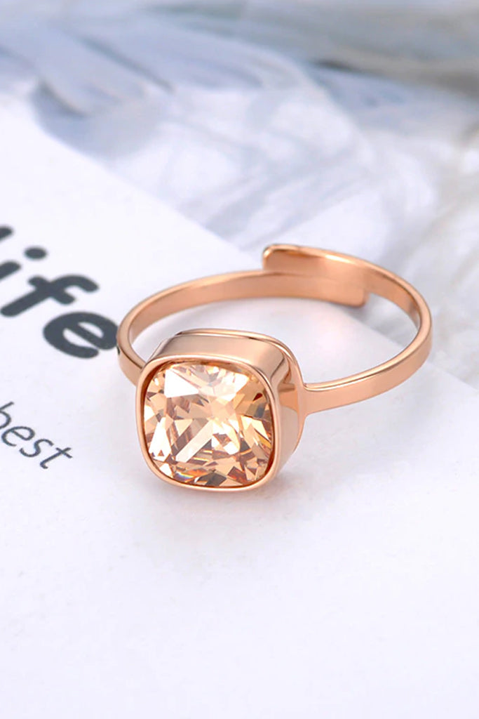 Lotte Δαχτυλίδι με Κρύσταλλο σε Ροζ Χρυσό