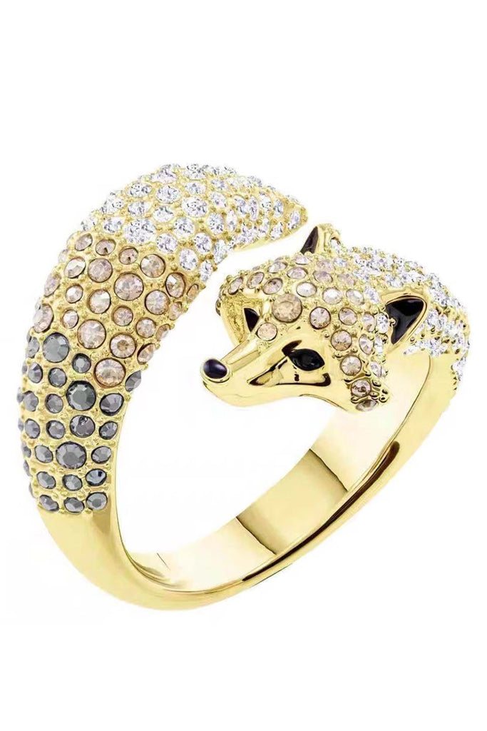 FOXY Χρυσό Δαχτυλίδι Αλεπού με Κρύσταλλα | Κοσμήματα - Δαχτυλίδια