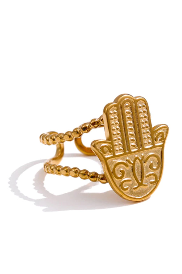Hamsa Hand Χρυσό Δαχτυλίδι | Κοσμήματα - Δαχτυλίδια