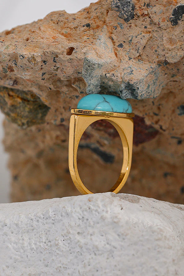 Mediry Χρυσό Δαχτυλίδι με Τιρκουάζ | Κοσμήματα - Δαχτυλίδια