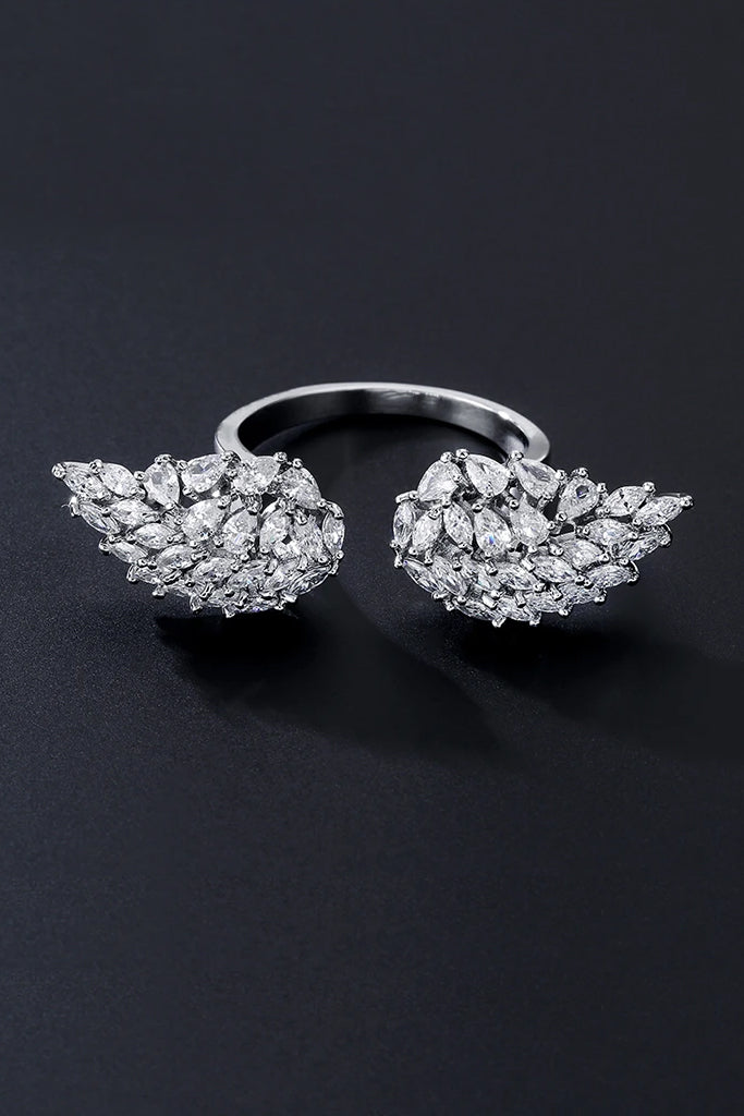 Wings Silver Ring with Crystals