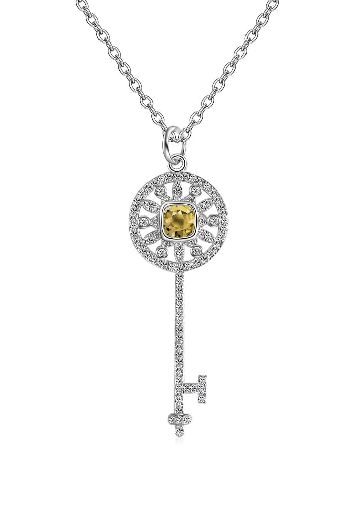 Nalini Ασημί Μενταγιόν Κλειδί με Κρύσταλλα | Κοσμήματα - Μενταγιόν