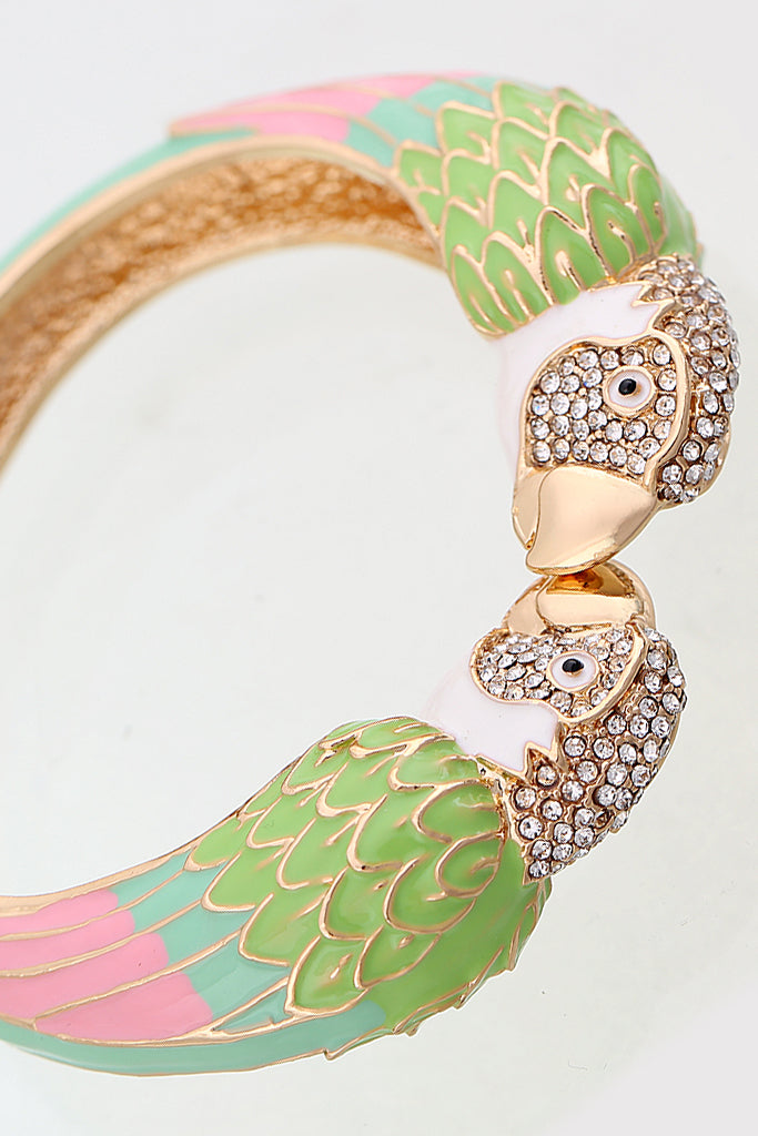 Kissing Parrots Πολύχρωμο Βραχιόλι Χειροπέδα | Κοσμήματα Βραχιόλια Kissing Parrots Multicolor Cuff Bracelet