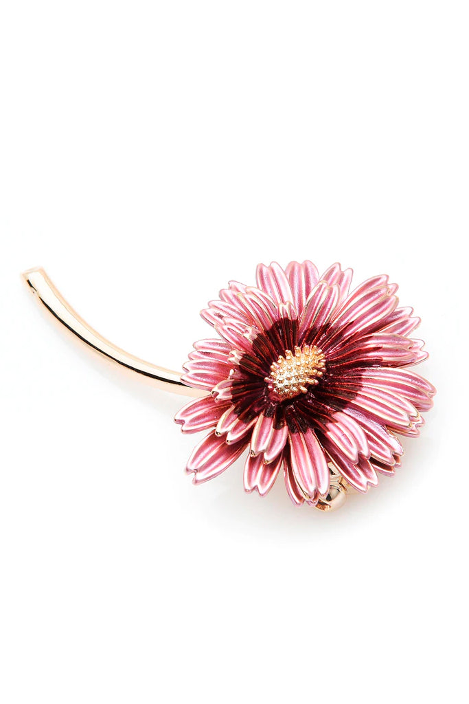 Pink Daisy Ροζ Καρφίτσα με Λουλούδι Μαργαρίτα | Κοσμήματα - Καρφίτσες