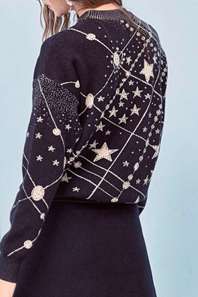 Starrie Ασπρόμαυρο Πουλόβερ με Σχέδια | Γυναικεία Ρούχα - Πουλόβερ