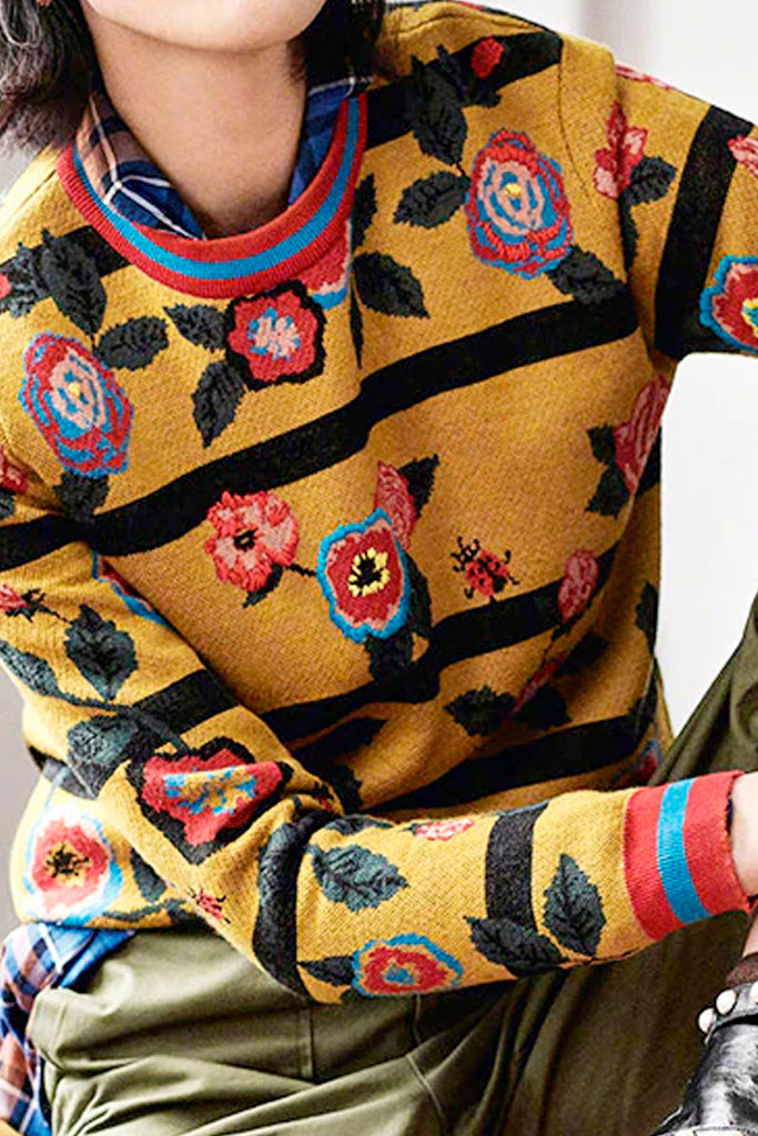 Chelsity Πολύχρωμο Πουλόβερ με Σχέδια | Γυναικεία Ρούχα - Πουλόβερ