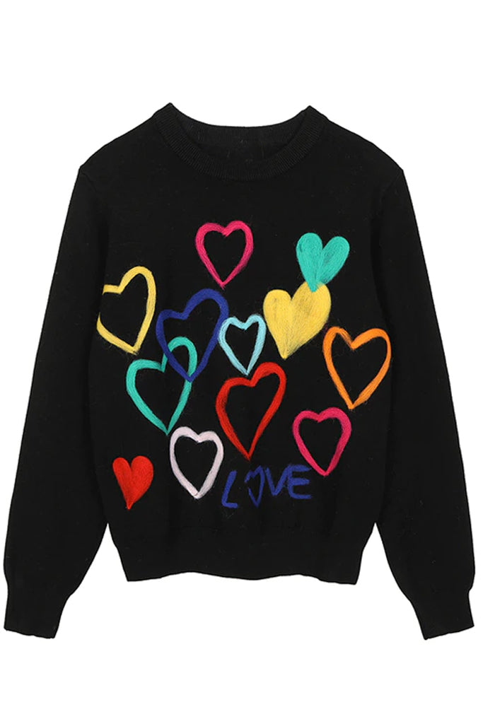 Multihearts Black Patterned Sweater