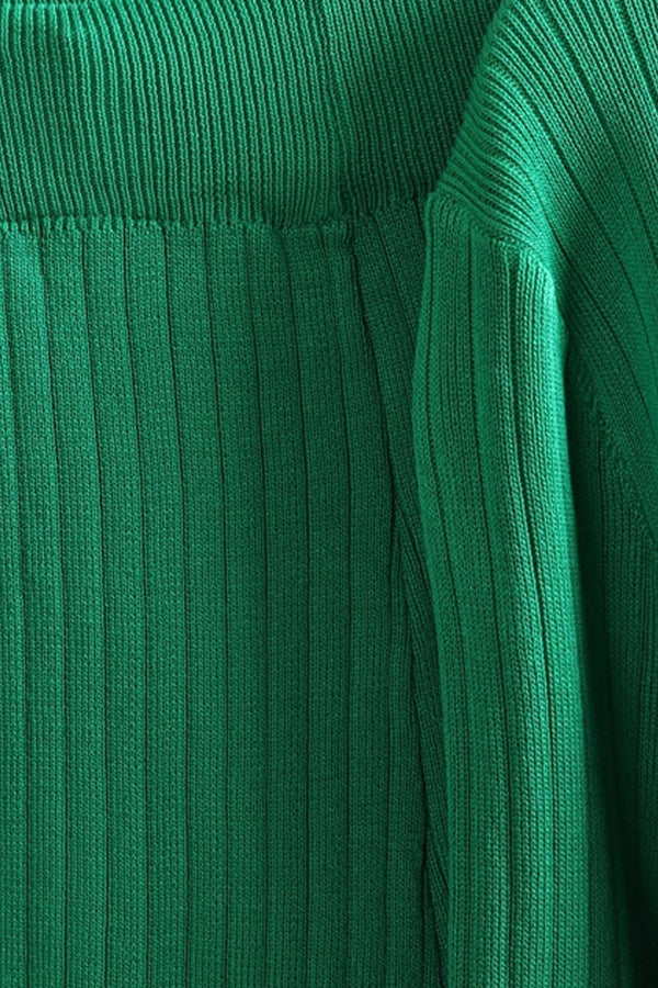Mossy Πράσινο Σμαραγδί Πλεκτό Σετ Ζακέτα και Παντελόνι | Γυναικεία Ρούχα - Πλεκτά Σετ - Moncye