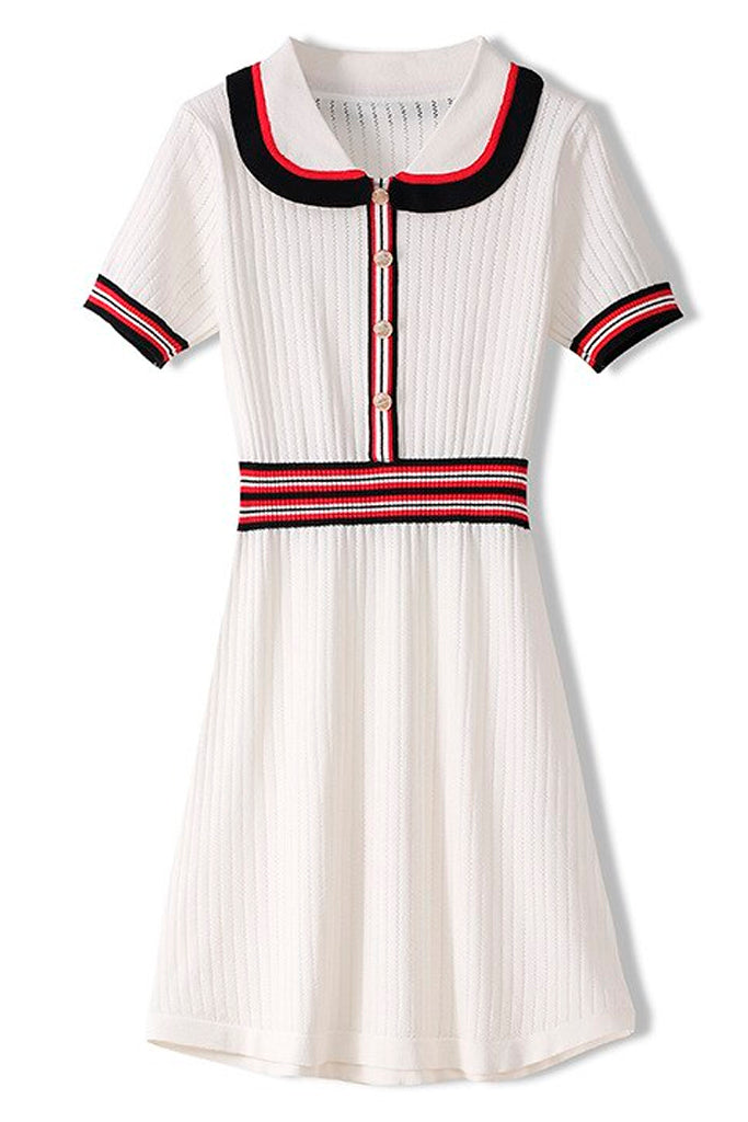 Ermo Λευκό Πλεκτό Μίνι Φόρεμα | Γυναικεία Ρούχα - Φορέματα