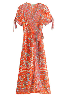 Erinia Φλοράλ Πορτοκαλί Καφτάνι | Φορέματα - Laura Ferri