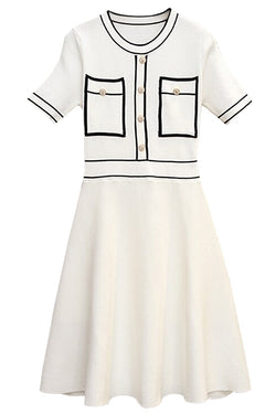 Meara Λευκό Πλεκτό Φόρεμα | Γυναικεία Ρούχα - ΦορέματαMeara Λευκό Πλεκτό Φόρεμα | Γυναικεία Ρούχα - Φορέματα