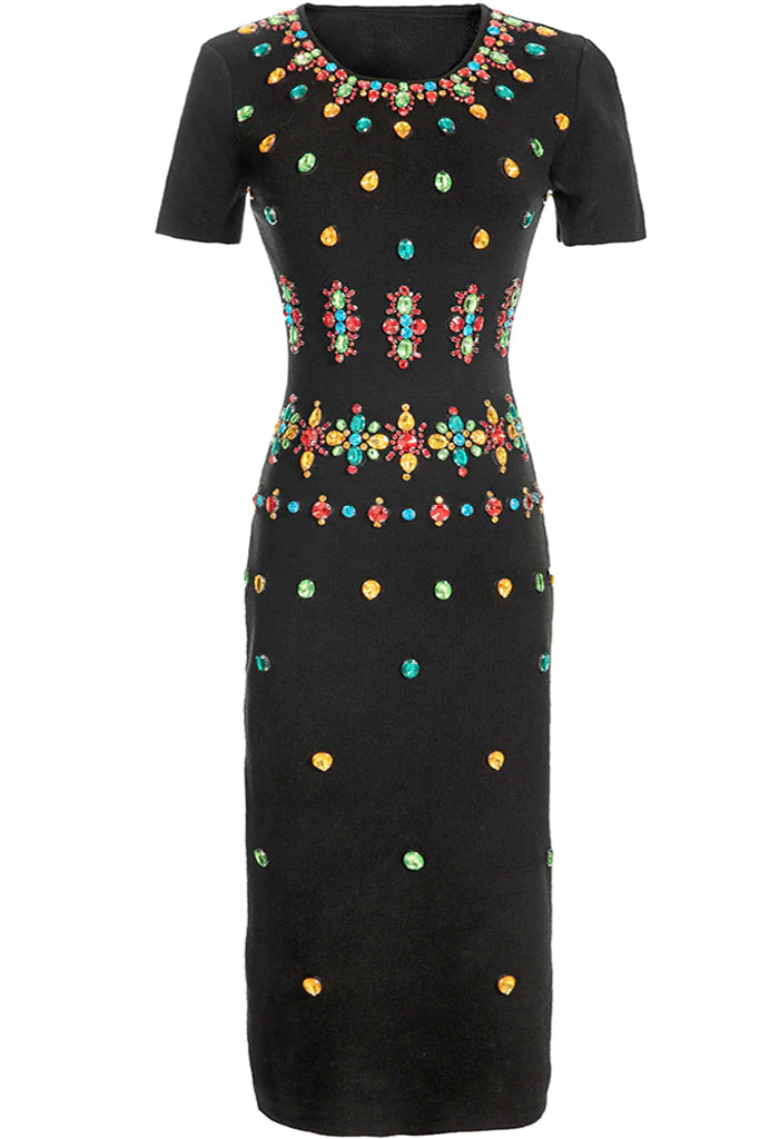 Hurley Μαύρο Πλεκτό Βραδινό Φόρεμα με Κρύσταλλα | Γυναικεία Ρούχα - Φορέματα