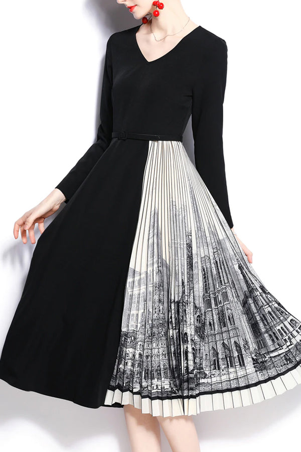 Jamila Μαύρο Φόρεμα με Σχέδιο | Γυναικεία Φορέματα - Philip Lang